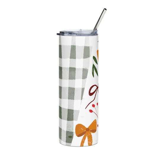 Gingham & Bows Stainless Steel Tumbler | 20oz