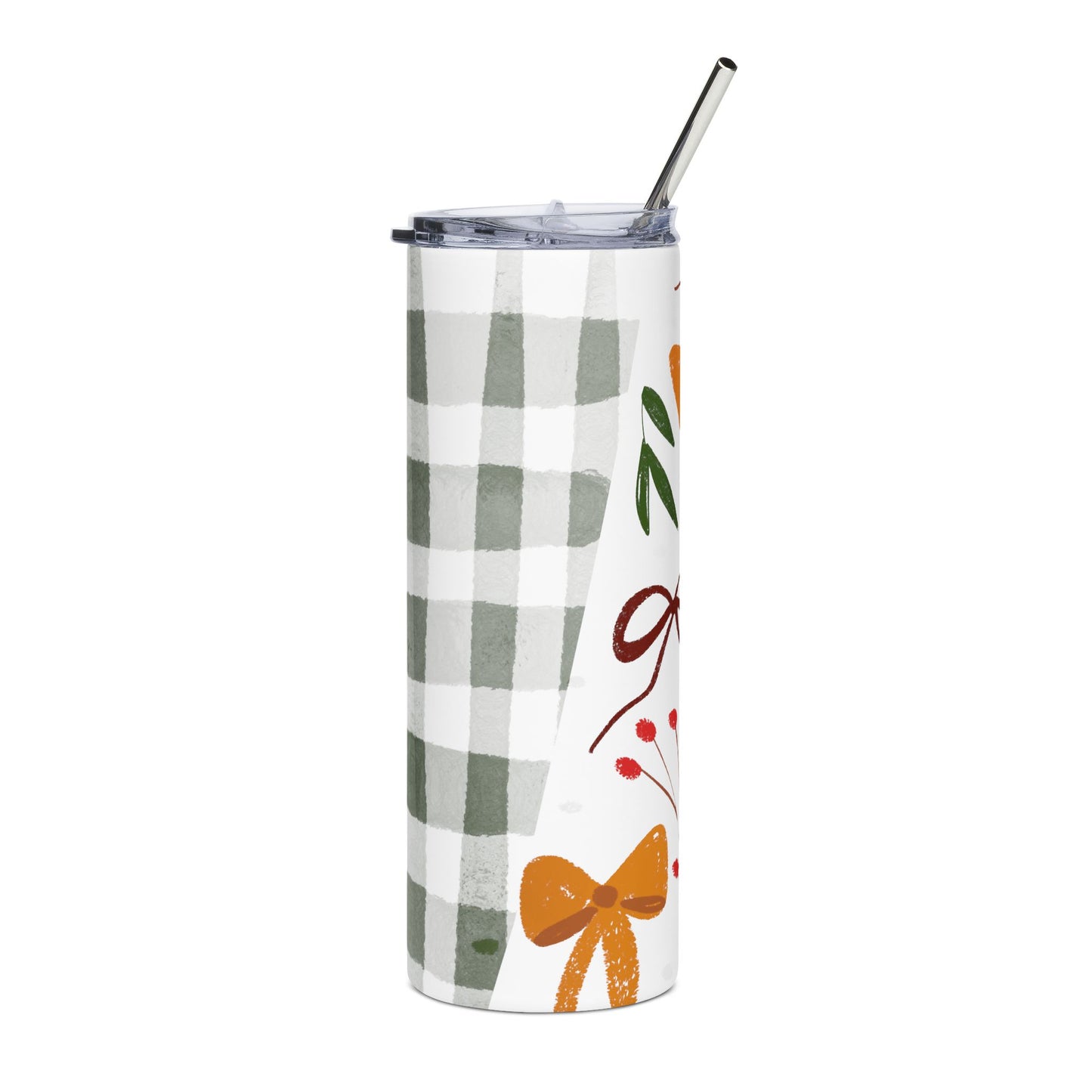 Gingham & Bows Stainless Steel Tumbler | 20oz